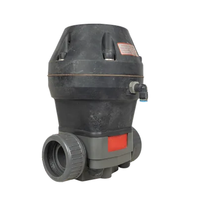 شیر دیافراگمی پنوماتیک نرمال‌بسته GEMÜ 690 DN32 PN10 با بدنه PVC-U و دیافراگم FPM