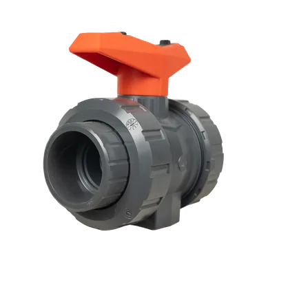 شیر توپی دستی GF Type 546 سایز DN40 بدنه PVC-U آب‌بند EPDM PN16