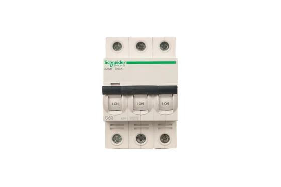 کلید مینیاتوری (MCB) اشنایدر الکتریک Acti9 iC60N، سه پل، منحنی C، 63 آمپر، قدرت قطع 6kA
