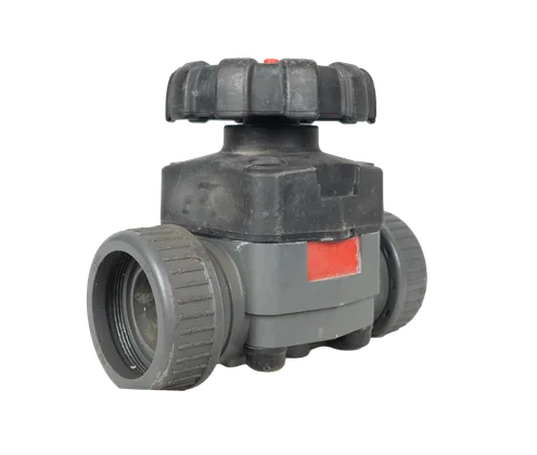 شیر دیافراگمی دستی GEMÜ DN50 PN10 با بدنه PVC‑U و دیافراگم FPM