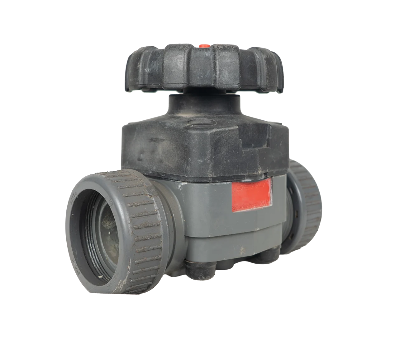 شیر دیافراگمی دستی GEMÜ DN50 PN10 با بدنه PVC‑U و دیافراگم FPM - تصویر اصلی - تصویر محصول